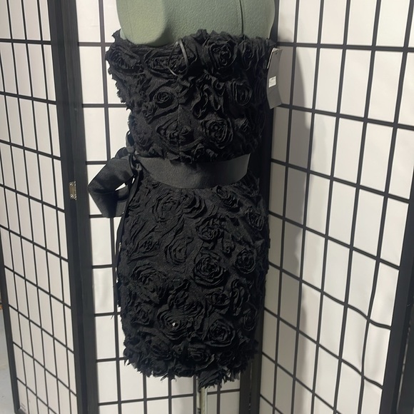 Zara Black floral Strapless Dress - Picture 8 of 12